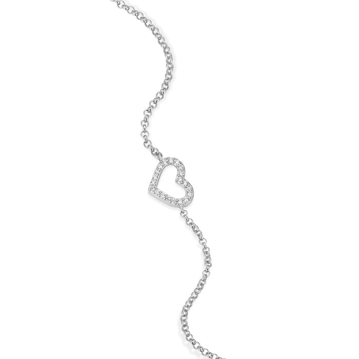 Monte Luna Silver Open Heart Bracelet