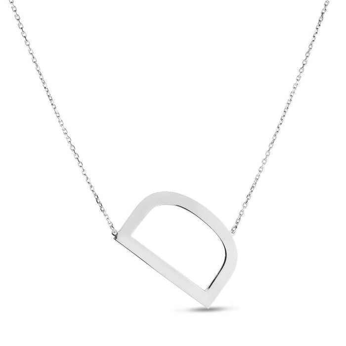 Silver Initial Necklace: Large