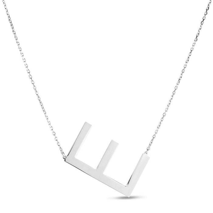 Silver Initial Necklace: Large