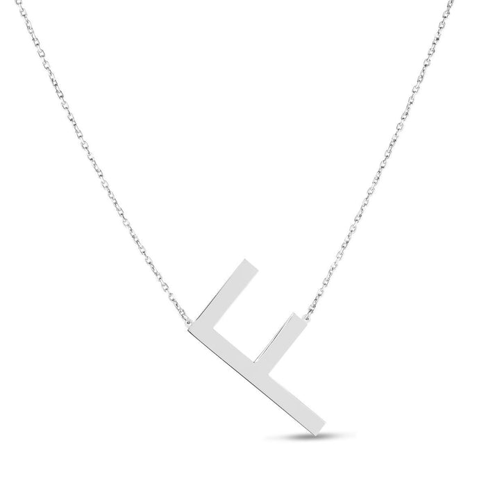 Silver Initial Necklace: Large