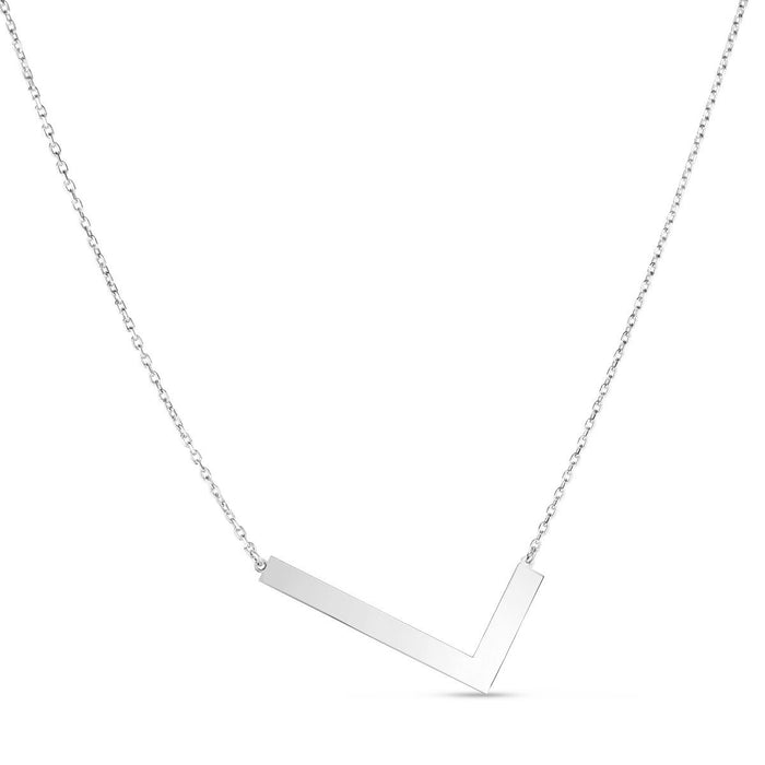 Silver Initial Necklace: Large