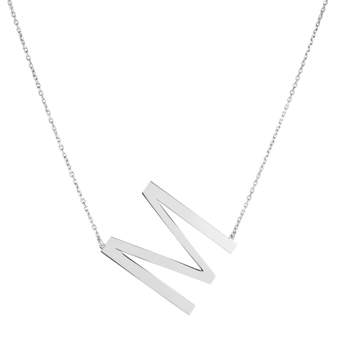 Silver Initial Necklace: Large