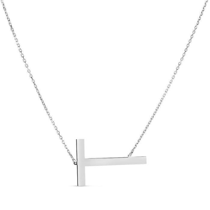 Silver Initial Necklace: Large