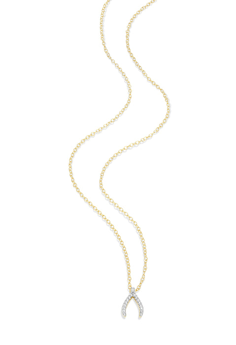 Monte Luna Gold Plated Wishbone Necklace