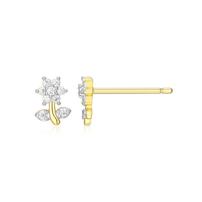 Monte Luna Gold Plated Daisy Stud Earrings