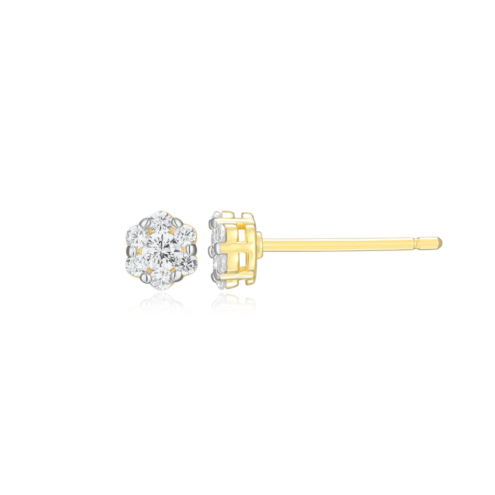 Monte Luna Gold Plated Cluster Stud Earrings