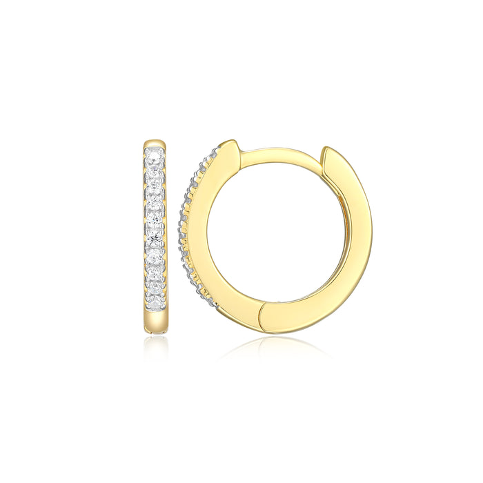 Monte Luna Gold Plated Half Eternity Hoop Earrings