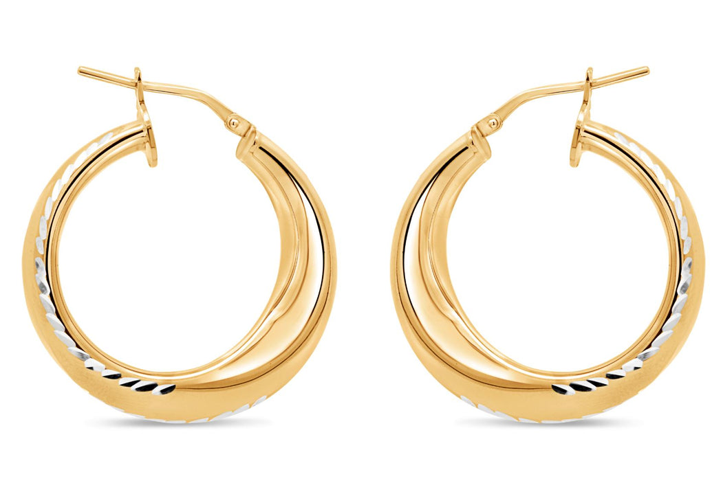 Casablanca Two-Tone Diamond Cut Earrings