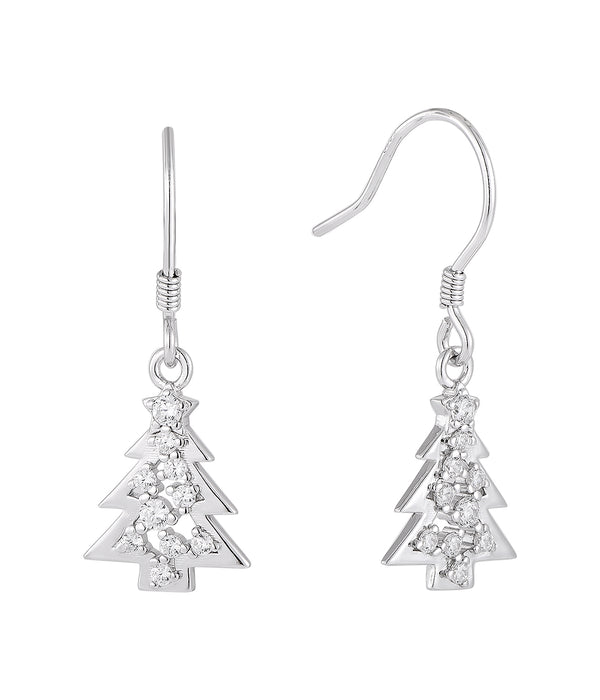 Casablanca CZ Christmas Tree Earrings