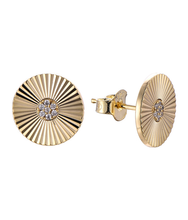 Casablanca Yellow Gold Plated Disc Stud Earring