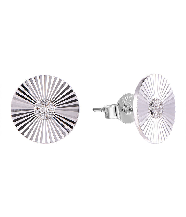 Casablanca Sterling Silver Disc Stud Earrings