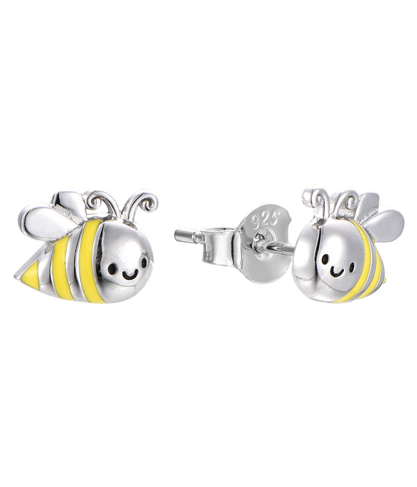 Casablanca Sterling Silver Bee Stud Earrings