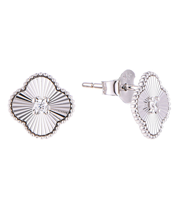 Casablanca Sterling Silver Clover Earrings