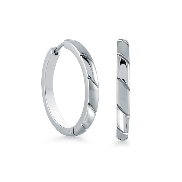 25MM Italgem Stainless Steel Hoop Earrings