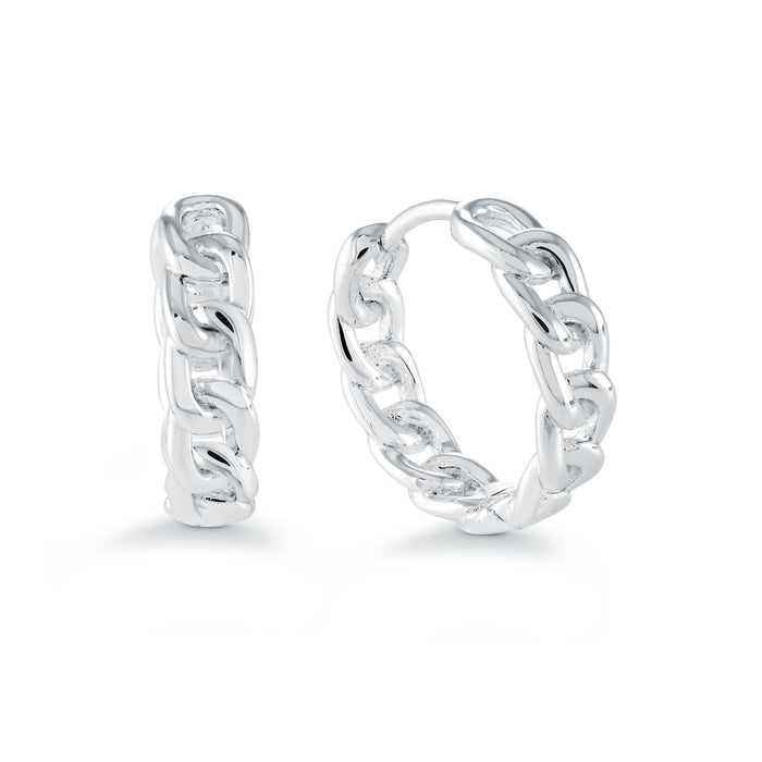 Italgem Stainless Steel Cuban Hoop Earrings