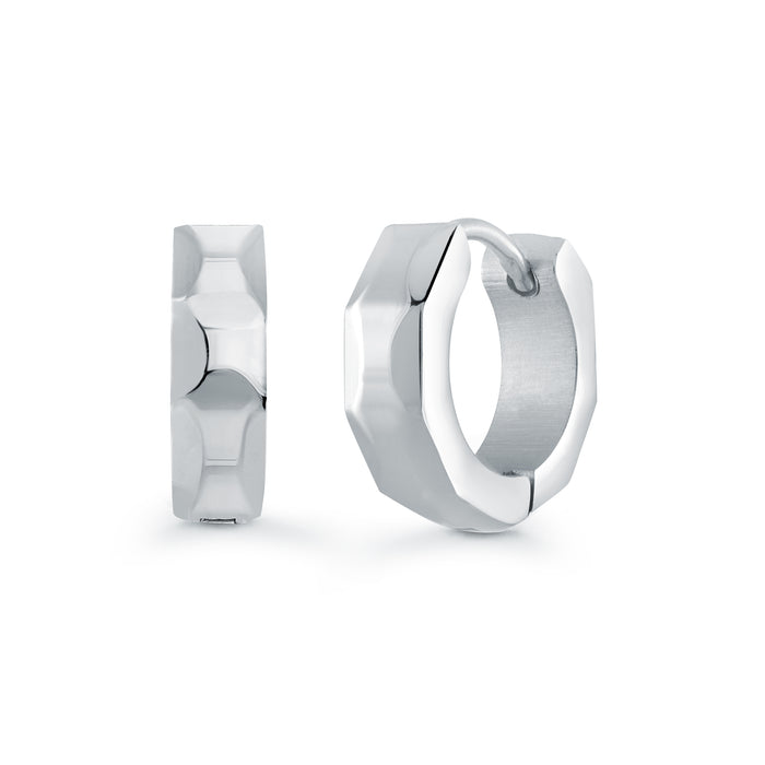 Italgem Stainless Steel Huggie Hoop Earrings