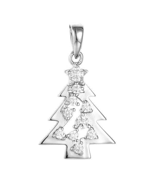 Casablanca Sterling Silver Christmas Tree Necklace