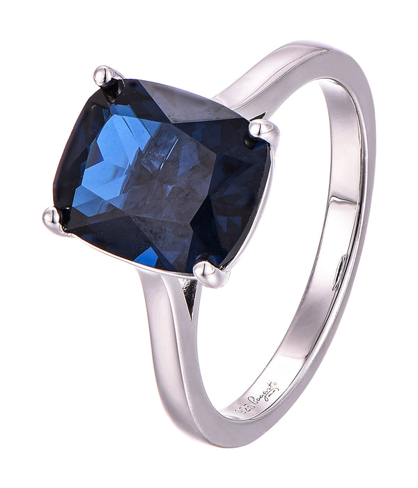 Casablanca Sterling Silver London Blue CZ Ring