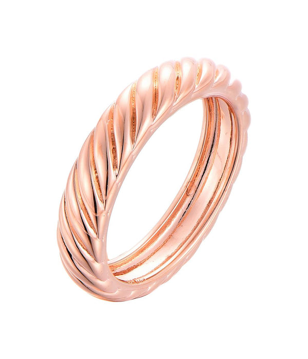 Casablanca Rose Gold-Plated Twisted Sterling Silver Band