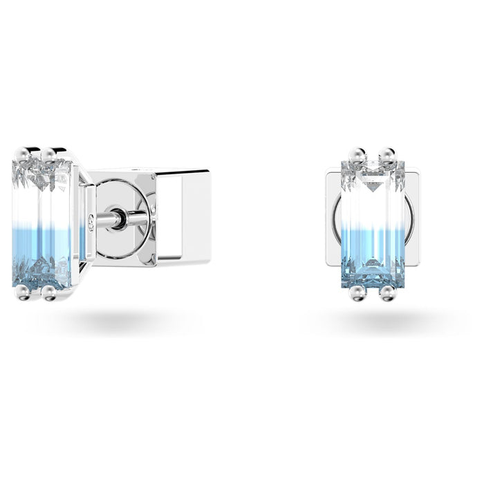 Swarovski Stilla Baguette Blue Stud Earrings