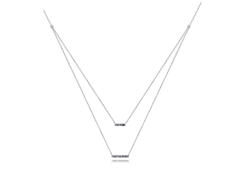 Sterling Silver CZ Strand Necklace