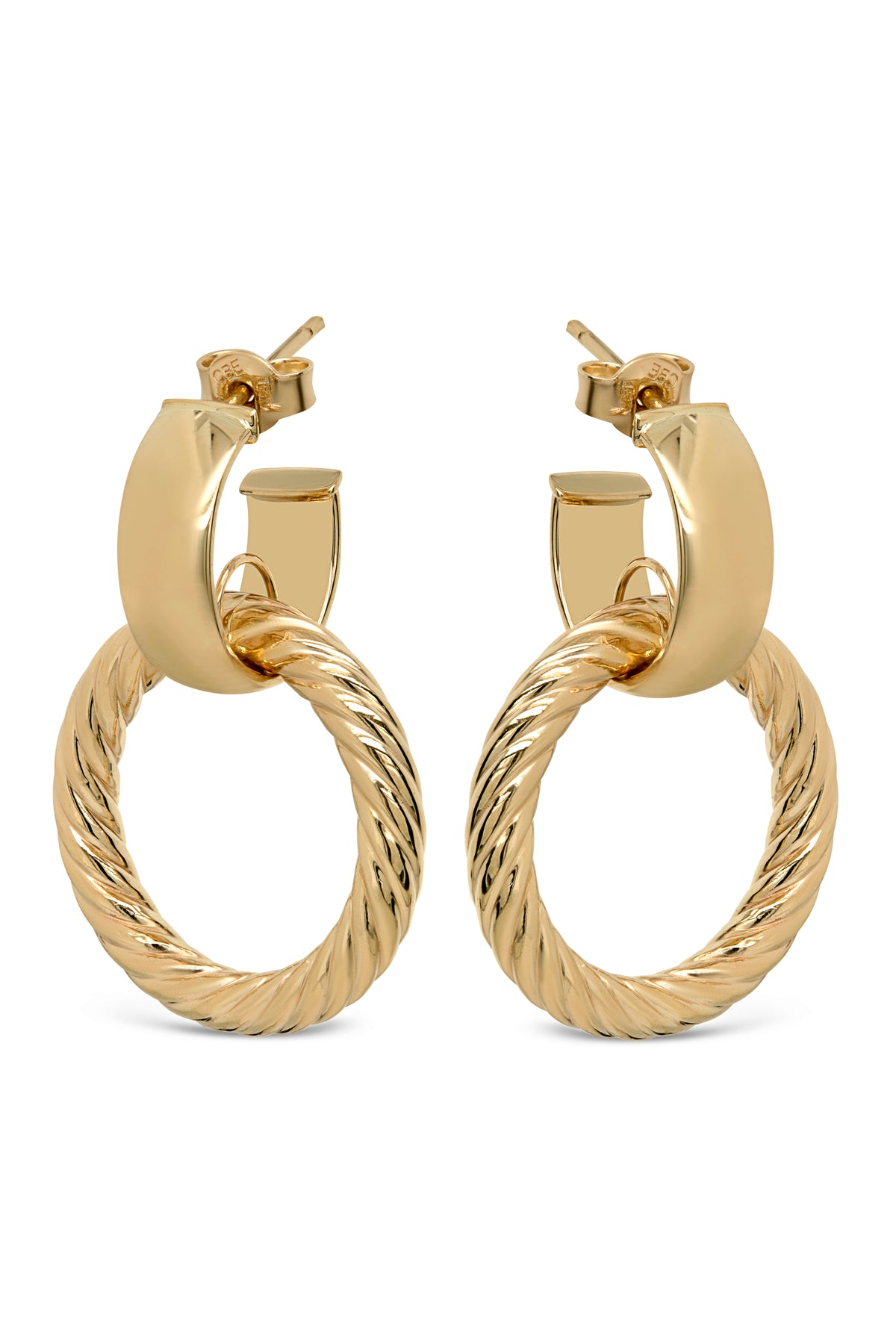 Yellow Gold Double Hoop Earrings