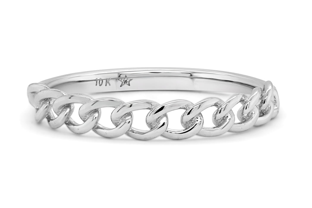 Link Ring: White Gold