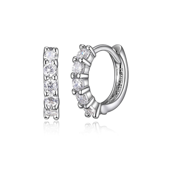 CZ Sterling Silver Hoop Earrings