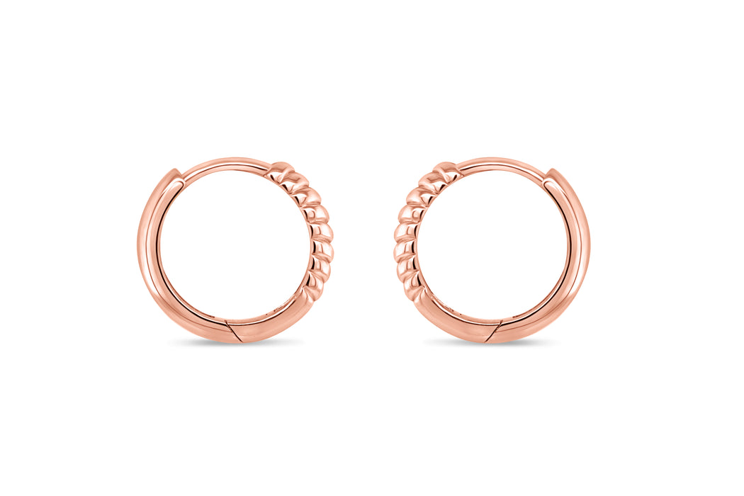 Rose Gold Rope Hoop Earrings