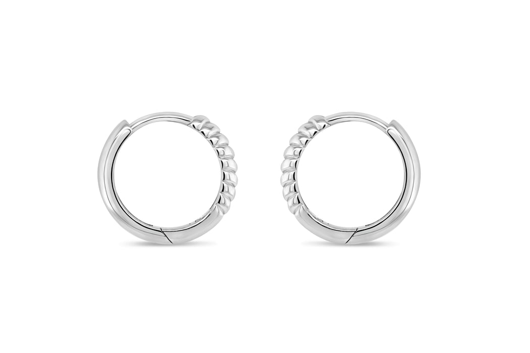 White Gold Rope Hoop Earrings