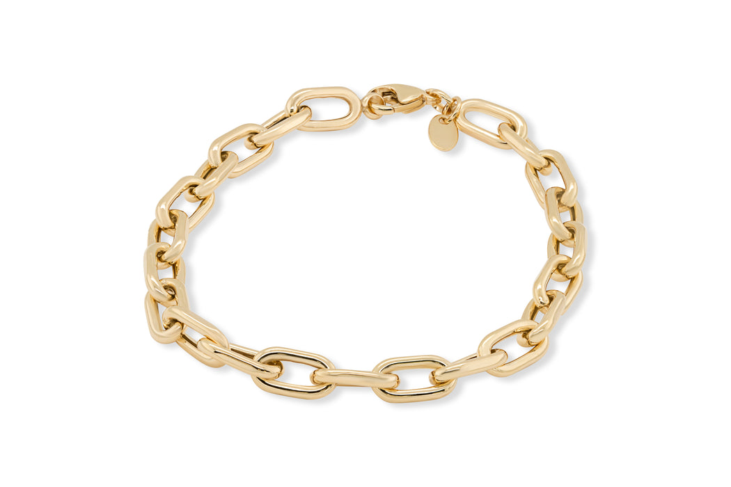 Yellow Gold Paperclip Bracelet