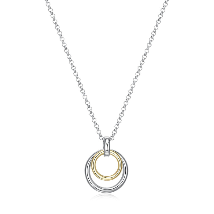 Elle Two Tone Sterling Silver Circle Necklace