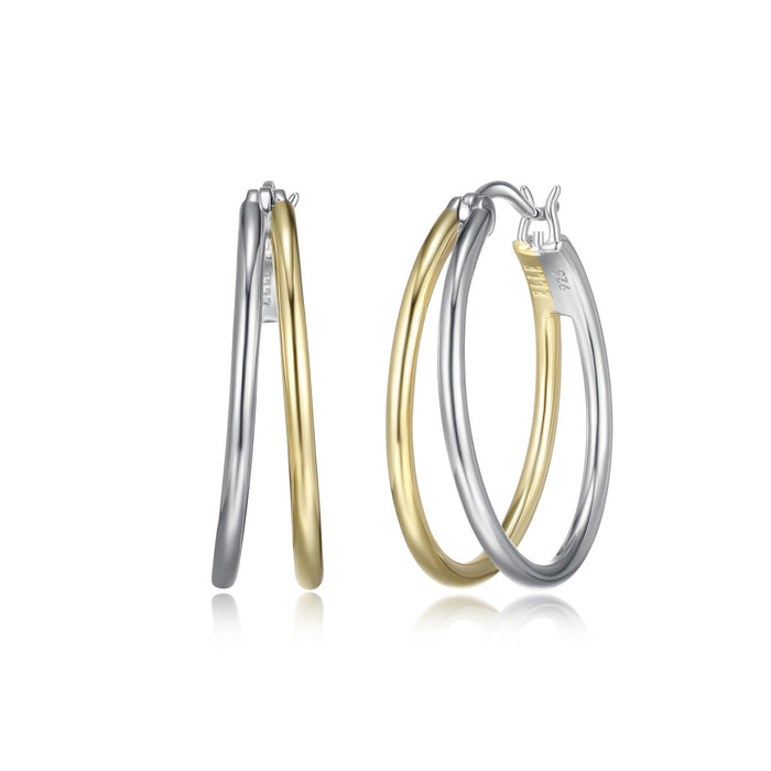 Elle Two Tone Double Hoop Earrings